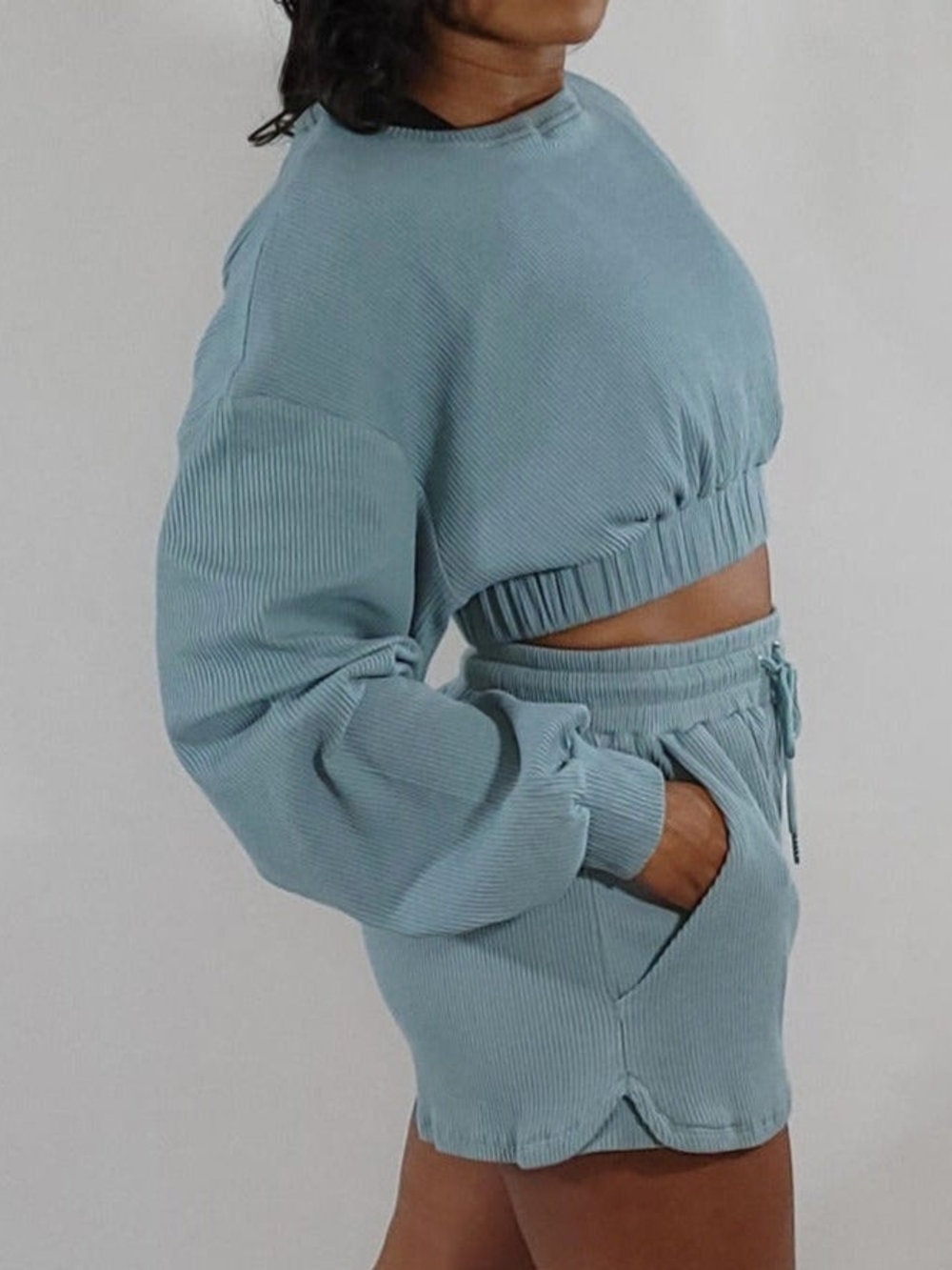 Baby Blue Crop Sweater